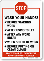 Wash Your Hands Stop Sign