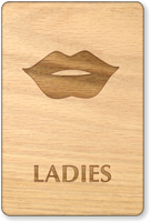 Ladies Lips Wooden Restroom Sign