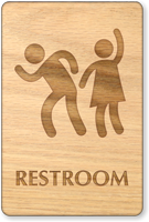 Party Men And Women Unisex Wooden Restroom Sign