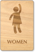 Party Women Wooden Restroom Sign