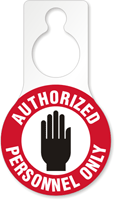 Authorized Personnel Only Pear Shape Door Hanging Tag