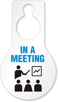 In A Meeting Pear Plastic Door Hanger Tag