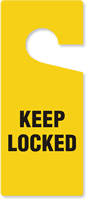 Keep Locked Plastic Door Knob Hanger Tag