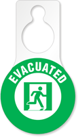Evacuated With Man Running Graphic Pear Hanging Tag