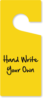 Blank Yellow Plastic Door Knob Hang Tag