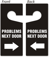 Problems Next Door Plastic Door Knob Hang Tag