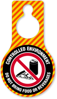 Controlled Environment No Food Beverages Hang Tag