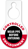 Controlled Environment Wear PPE Door Hang Tag