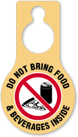 Do Not Bring Food Beverages Hang Tag