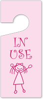In Use Girl Graphic Door Tag