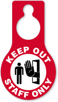Keep Out Staff Only Door Hang Tag