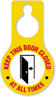 Keep This Door Closed Hang Tag
