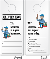 Maintenance Personnel In Your Home Door Hanger