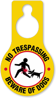 No Trespassing Beware Of Dogs Hang Tag