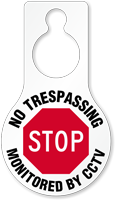 No Trespassing Monitored By CCTV Hang Tag