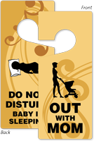 Out With Mom Do Not Disturb Baby Tag