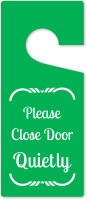 Please Close Door Quietly 2-sided Door Hang Tag