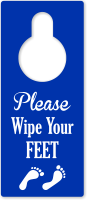 Please Wipe Your Feet 2-Sided Door Hang Tag