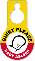 Quiet Please Baby Asleep Door Hang Tag