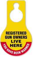Registered Gun Owners Live Here Hang Tag