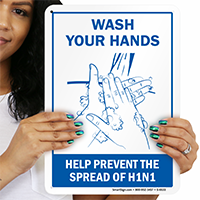 Swine Flu Wash Hands Signs