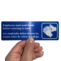 Employees must wash hands before returning to work sign