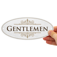 Door sign: Gentlemen's bathroom diamondplate