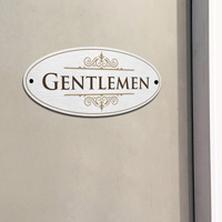 Diamondplate door sign for gentlemen bathroom
