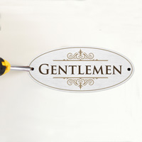 Gentlemen bathroom door sign