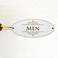 Men's Bathroom Sign with Durable Diamondplate Finish