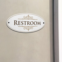 Diamondplate bathroom signage