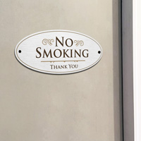 Caution: No smoking - safety first diamondplate door sign