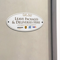 Diamondplate Signage: Package Drop-Off Point