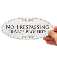 Private Property No Trespassing Diamondplate Sign