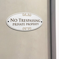 Private Property Warning Sign: No Trespassing