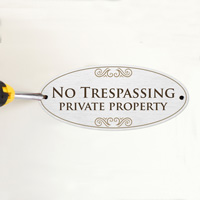 No Trespassing Diamondplate Door Sign