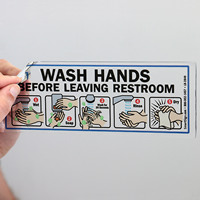 Wash Hands Before Leaving Restroom Mirror Decals