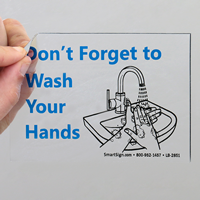 Don't Forget To Wash Your Hands Mirror Decals