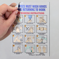 Employees Hand Washing Instructions Mirror Decals