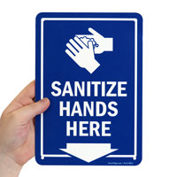 Sanitize hands here sign
