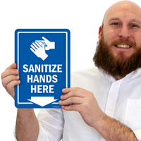 Sanitize your hands sign