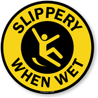 Adhesive floor sign for safety